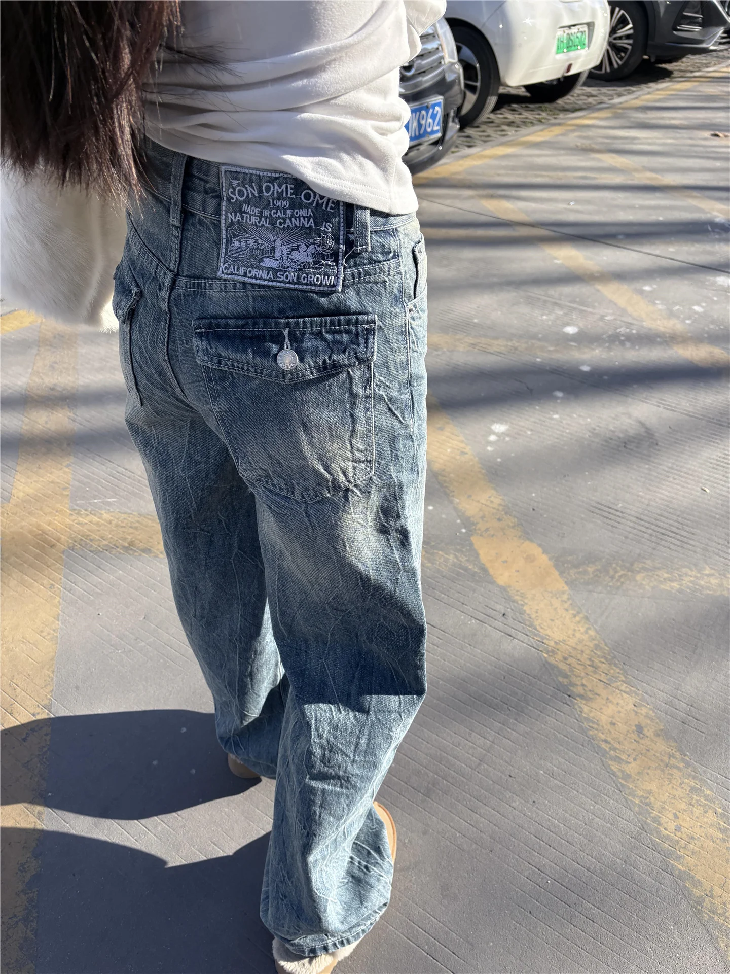 

Джинсы женские с высокой талией, удлиненные, широкие, свободного кроя, с эффектом драпировки, прямые, повседневные, из хлопка, с низкой посадкой