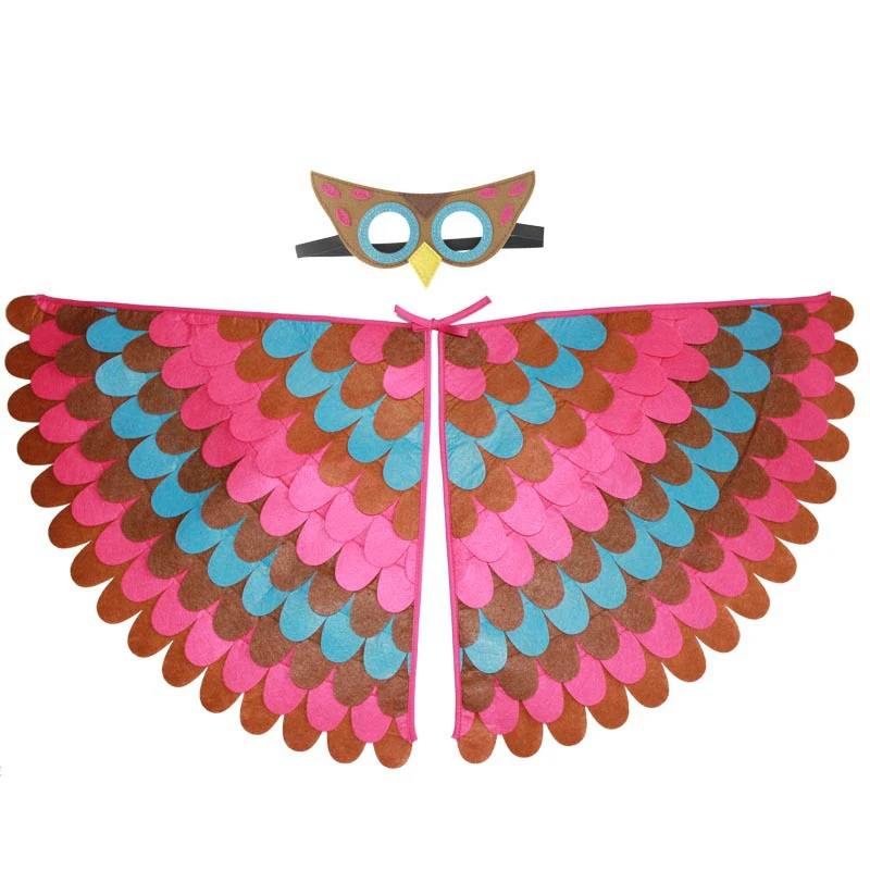 Costume d'aile d'oiseaux d'animaux pour enfants, Halloween Cosplay, faveurs de fête, festival, châle, rave, olympiques de performance sur scène pour enfants