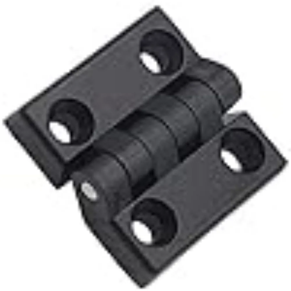 المفصلي البلاستيكي القوي المعدات الصناعية خزانة كهربائية الباب تحمل مفصلات بلاستيكية صغيرة ثابتة 30X39 مللي متر أسود 10 قطعة #3