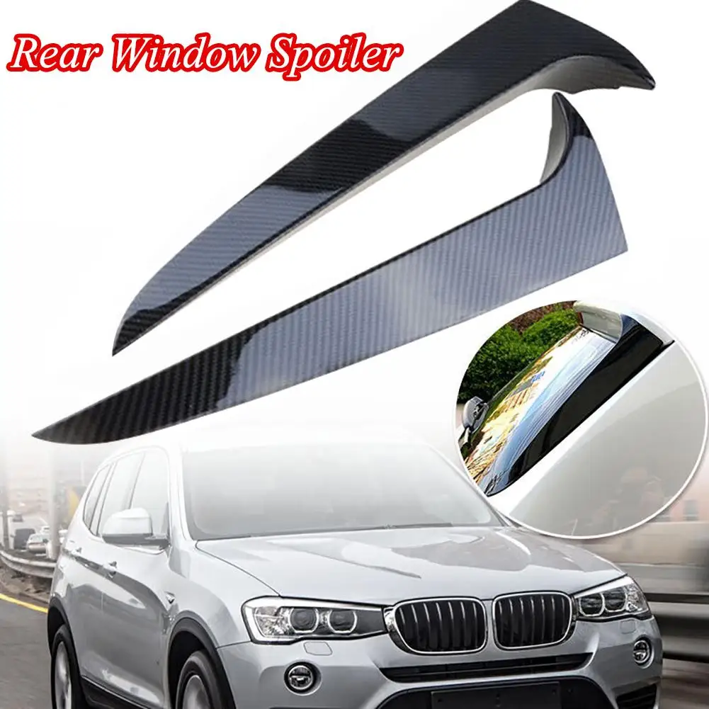 2Pcs Rear Window Spoiler Replacement Parts Rear Windshield Side Wing Trim Cover Deflector Accessories for BMW X3 F25 2011-2017