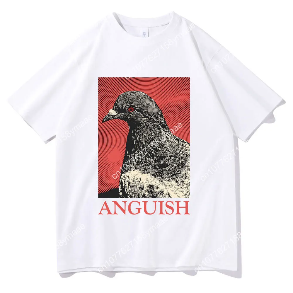 Anguish تي شيرت لطيف مضحك ميمي حمامة طباعة تي شيرت الصيف الرجال النساء عادية المتضخم قصيرة الأكمام التي شيرت الذكور Vintage T