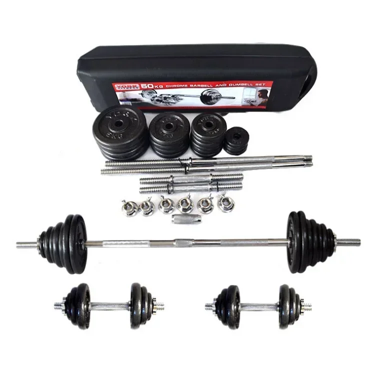 stock 2 in1 high quality cheap chrome adjustable dumbbell and barbell set weightlifting 50kg dumbbell set