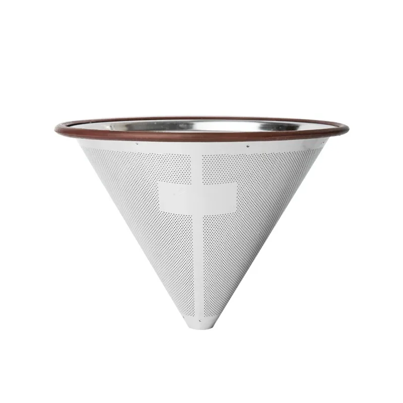 304 Stainless Steel Coffee Filter Reusable Fine Mesh Sieve Funnel Making Tool Durable Coffee Strainer for Beverage Preparation