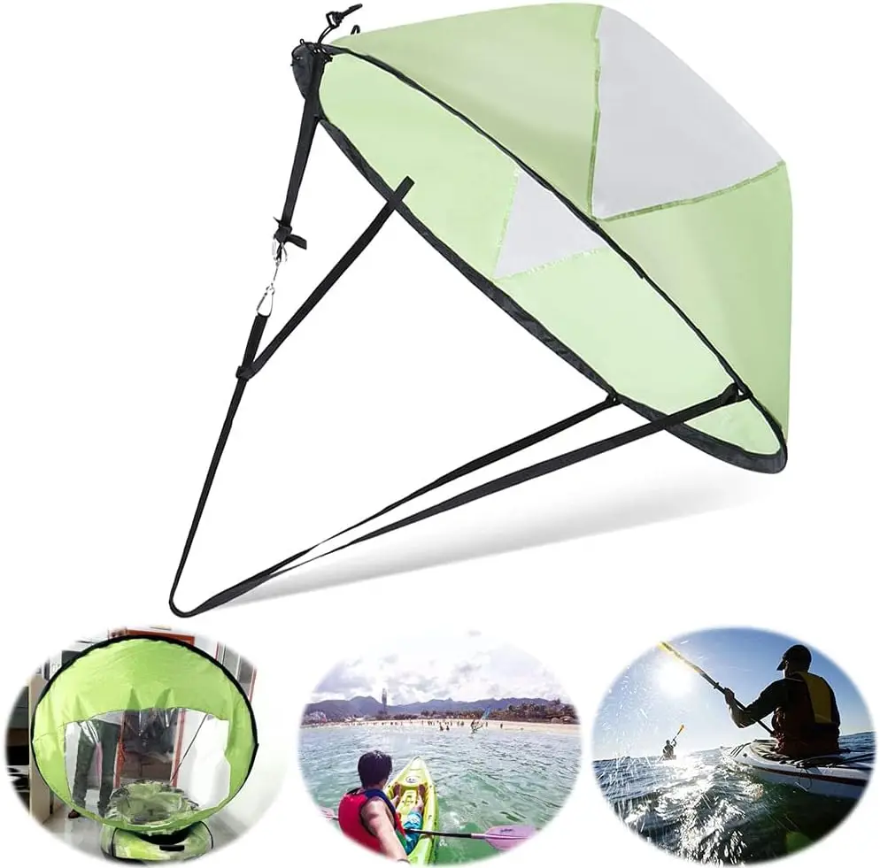 42 Inch Kayak Wind Sail Portable Foldable Durable Wind Sail with Transparent Window for Kayak Canoes