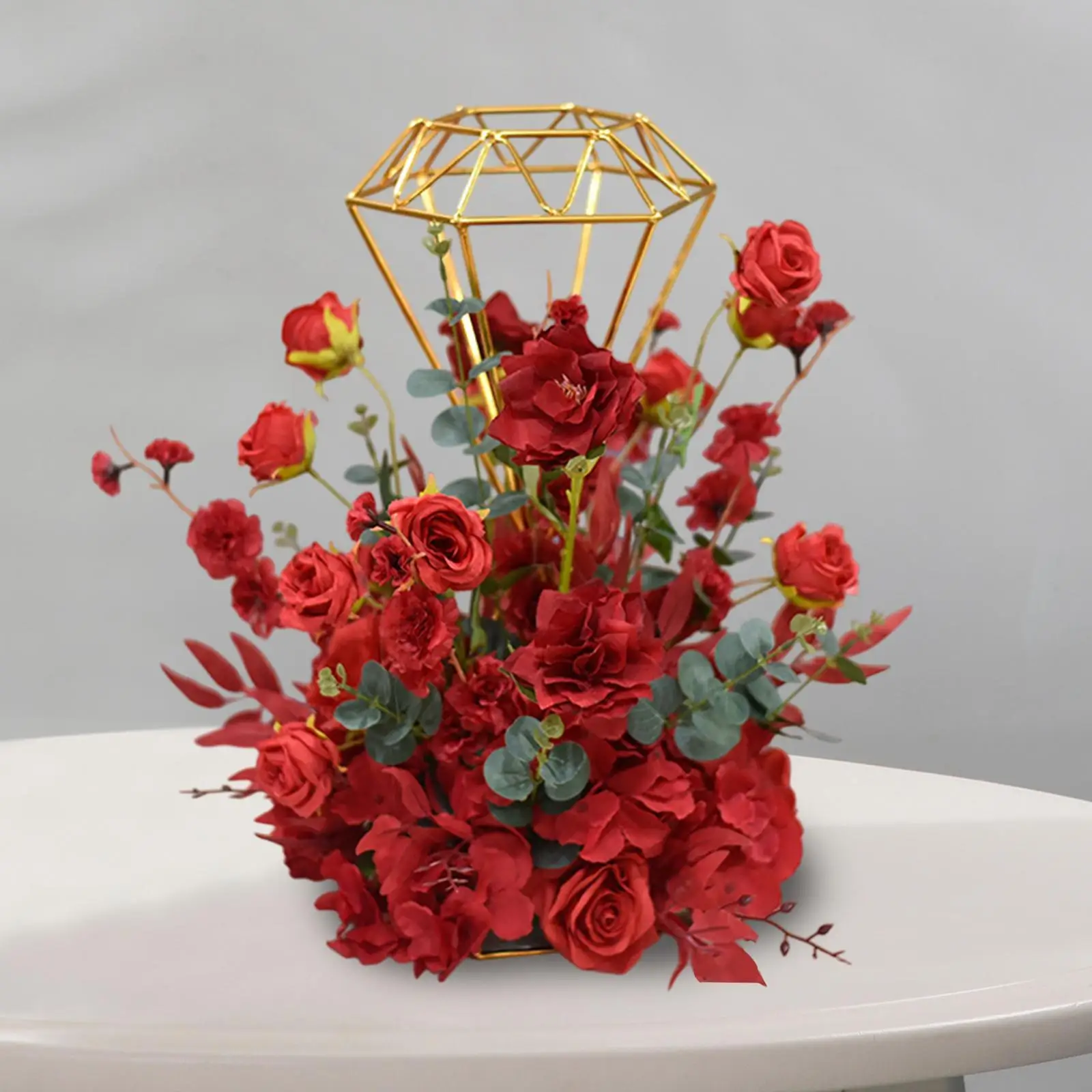 Wedding Flower Stand Centerpieces Diamond Shaped Modern Flower Arrangement Stand for Festival Birthday Ceremony Bridal Shower