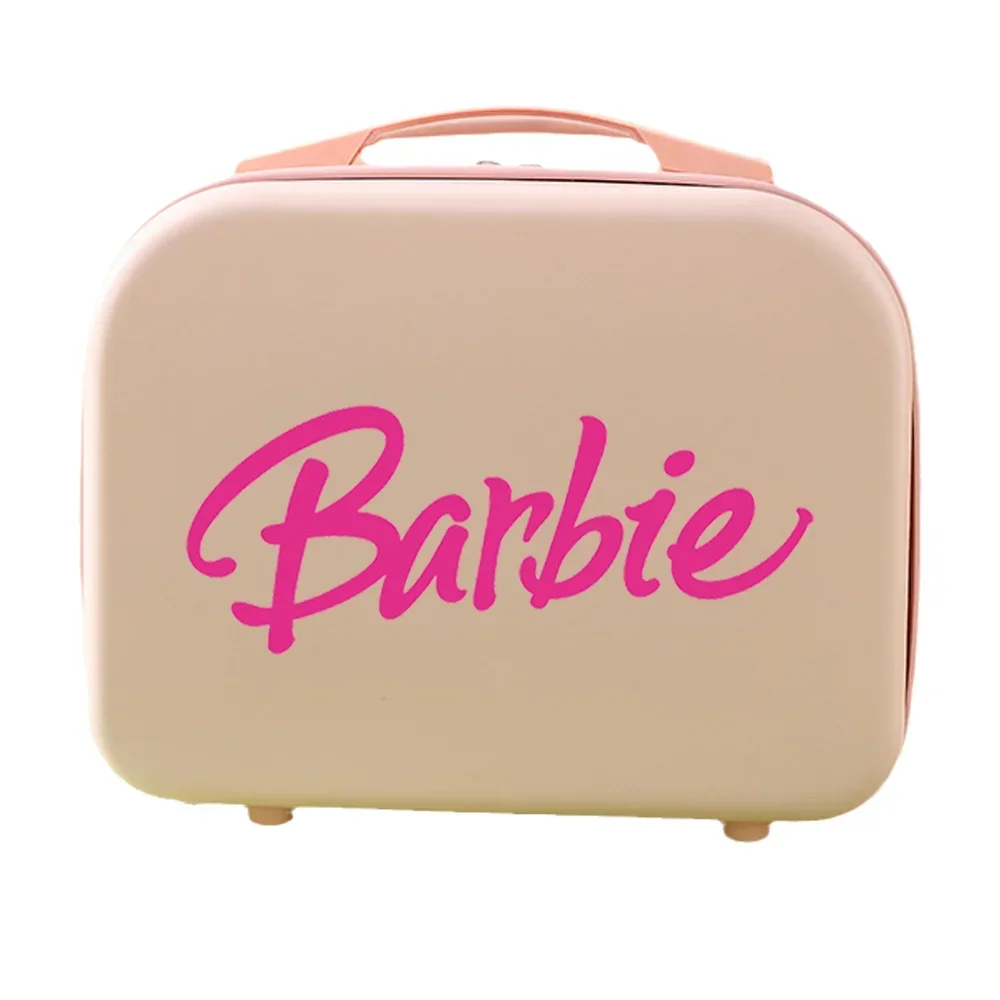 Barbie Travel Female Mini Hand-held Small Suitcase Cosmetic Suitcase Light Boarding Suitcase Anime Kawaii Storage Bag Handbag