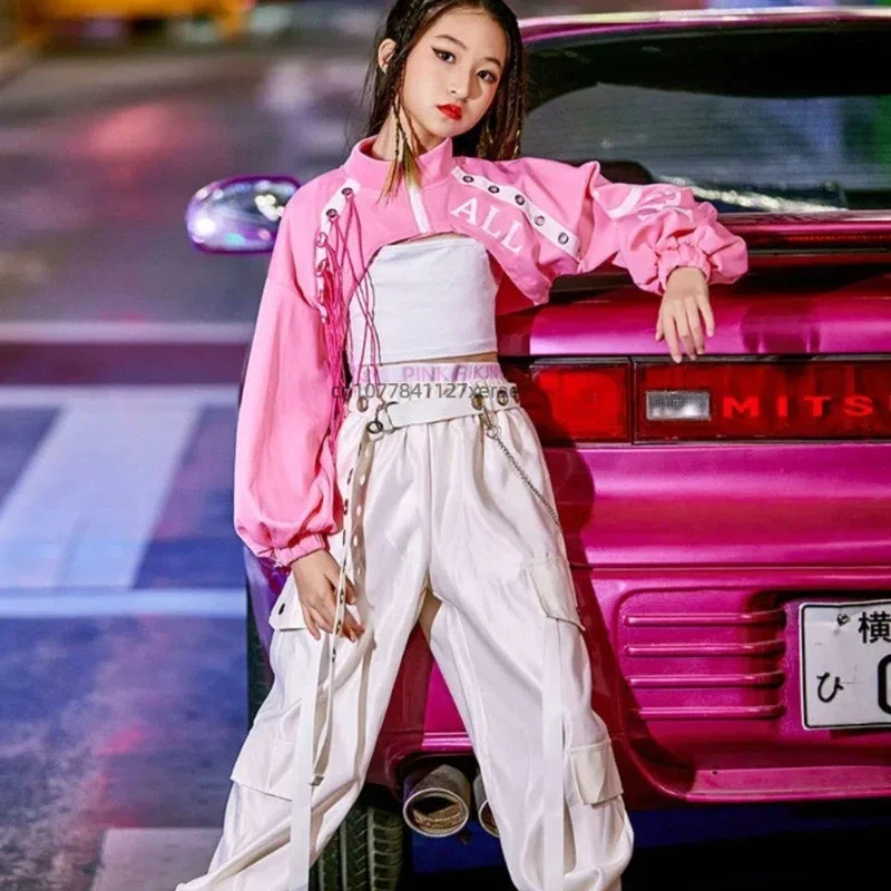 

Детские уличные танцы, хип-хоп, модная одежда, одежда для джазовых танцев для девочек, модная модель, полный комплект для подиума