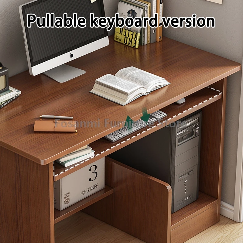 مكتب دراسة مدمج وظيفي مع مكتب تخزين، طاولة كمبيوتر ضيقة وبسيطة لمكاتب عمل كتابة الألعاب ذات المساحة الصغيرة