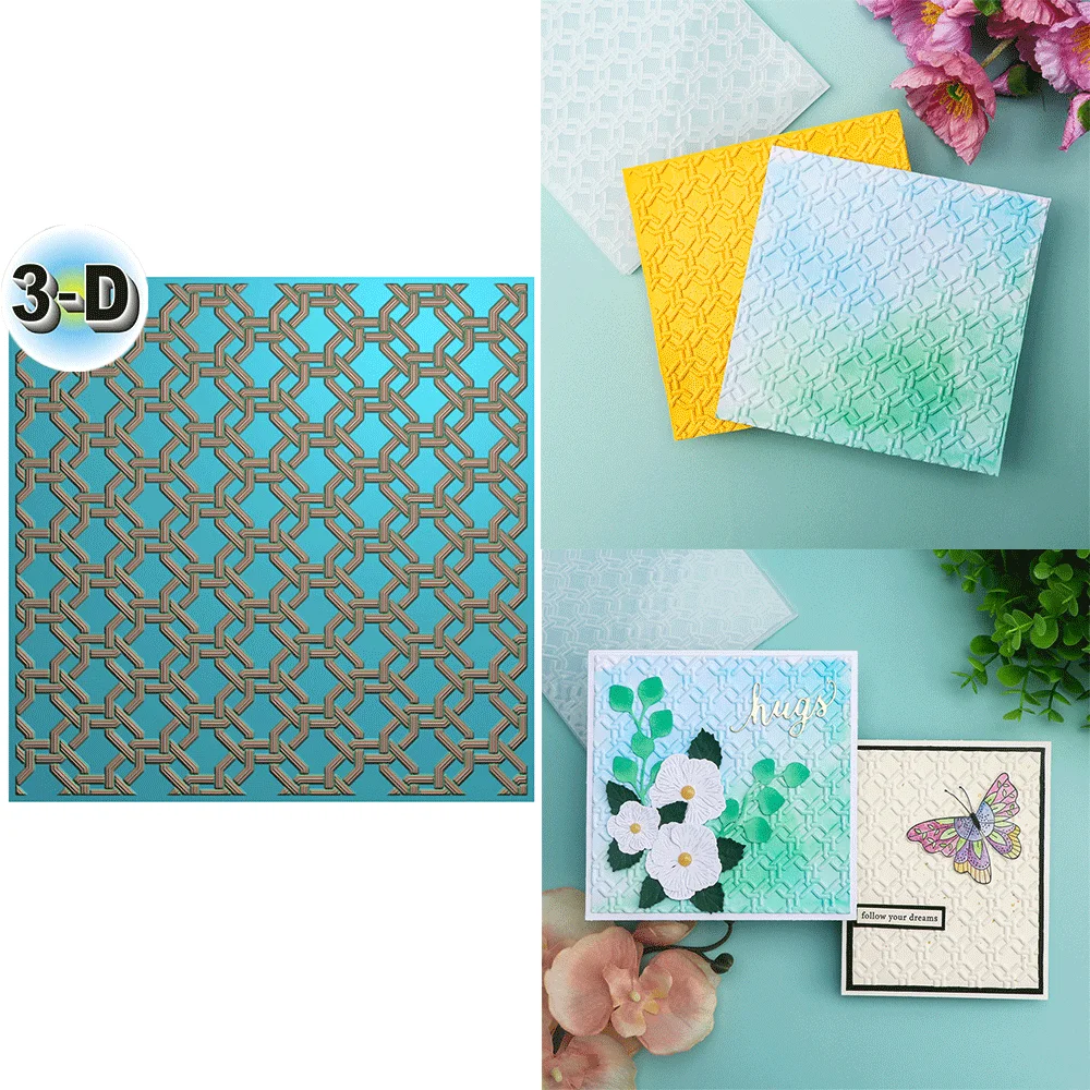

Grid Style Background 3D Embossing Folder for Card Making & Scrapbooking - Durable Plastic, Easy Embossing - Perfect 2025 Hot