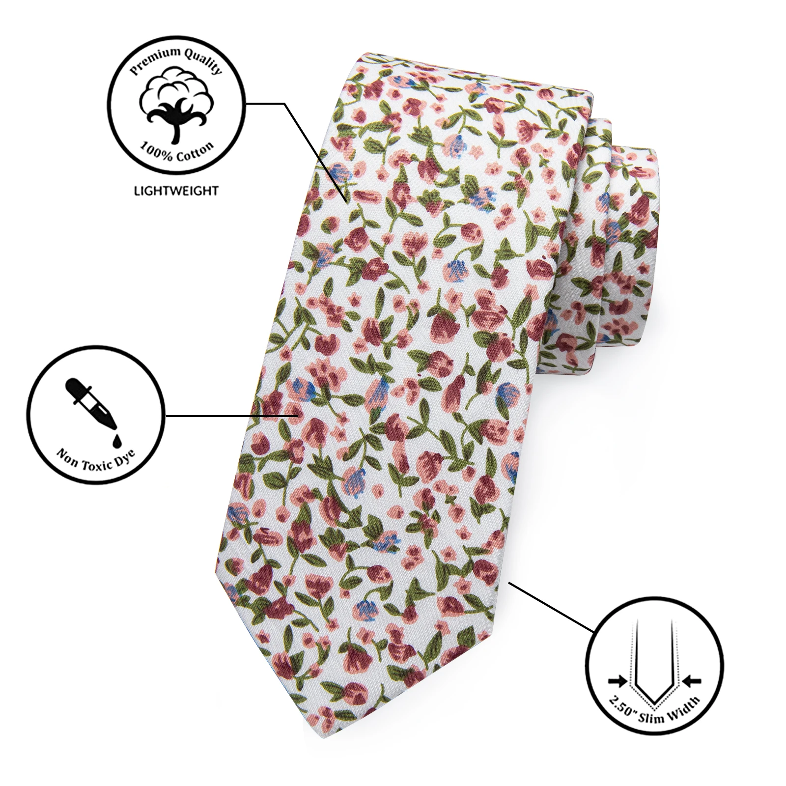 Retro White Floral Men\'s Tie Pocket Sqaure Clip Set Pink Flower Necktie for Men Wedding Party corbatas para hombre Free Shipping