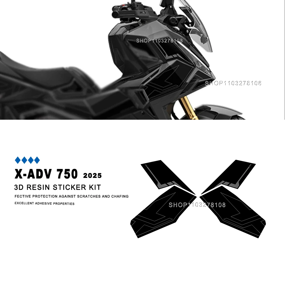 

Motorcycle Accessories 3D Gel Resin decals kit For Honda X-ADV 750 2025 Radiator Cover Spoiler Protective Sticker waterproof