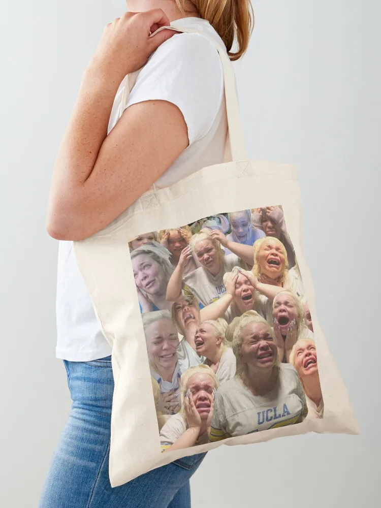 

Trisha Paytas Crying Tote Bag eco bag folding Canvas stote bag cute pouch