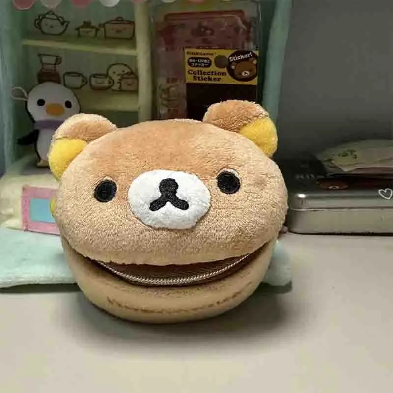 Kawaii Rilakkuma Coin Purse Cute Cartoon Easy Bear Jewelry Bag Portable Travel Accessory Storage Bag Girls Christmas Gifts Toys