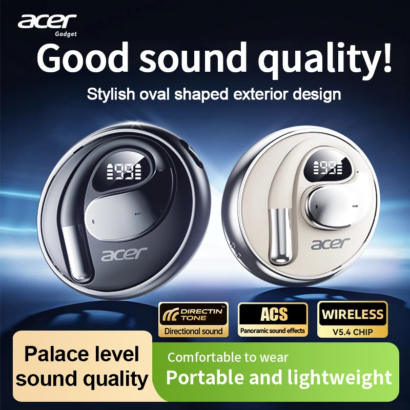 Acer Ohr550 Open‑Ear Ear‑hook Bluetooth Earbuds, Ear-Hook Style, Dedicated for Sports, Running, and Cycling, with Heavy Bass — product photo 1 of 1