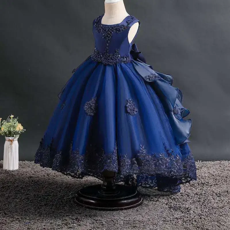 Robe de soirée sur sentier pour filles, robe élégante de spectacle d'halloween pour filles de 3 à 10 ans, modèle de robe de soirée de marche, nouvelle collection 2024