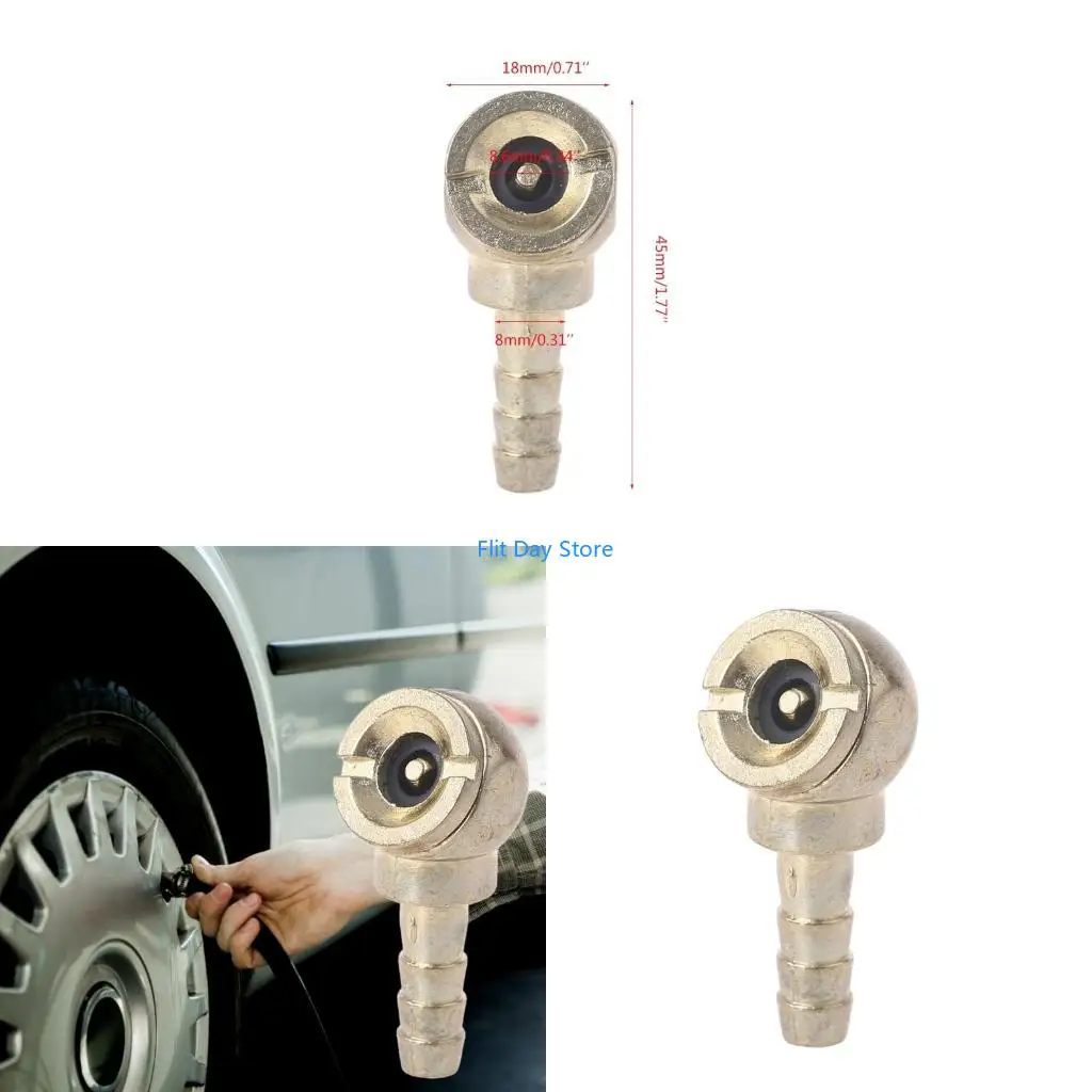 F92C Air Compressor Portable Tire inflator Straight Line Air Chuck with 8mm Hose