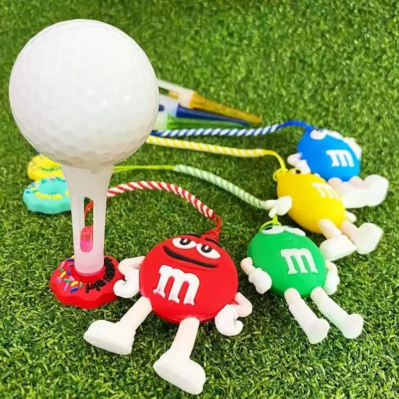 

Очаровательный набор футболок для гольфа из 4 предметов с брелоком из шоколадной фасоли и цепочкой против потери, милый подарок для игроков в гольф