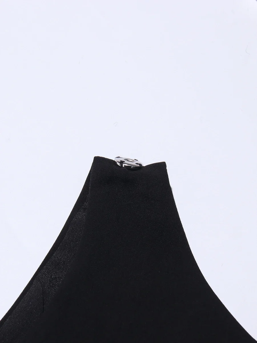 VGH Hit Color Patchwork Tute con lacci per le donne O Collo senza maniche Vita alta Temperamento Tute Stile moda femminile Nuovo