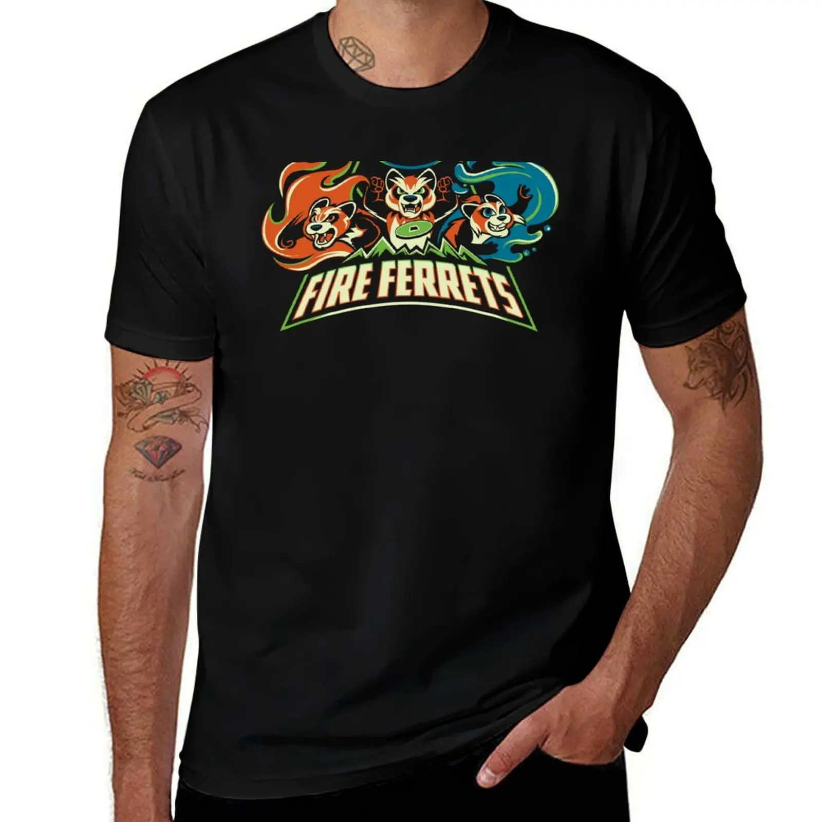 Fire Ferrets! T-Shirt Lightweight Print T-Shirt