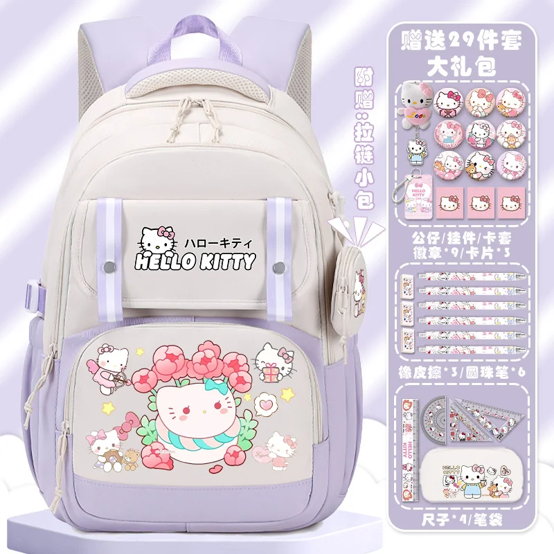 Sanrio Hellokitty Schooltas Student Nieuwe Kindercartoon Lichtgewicht Rugzak Met Grote Capaciteit