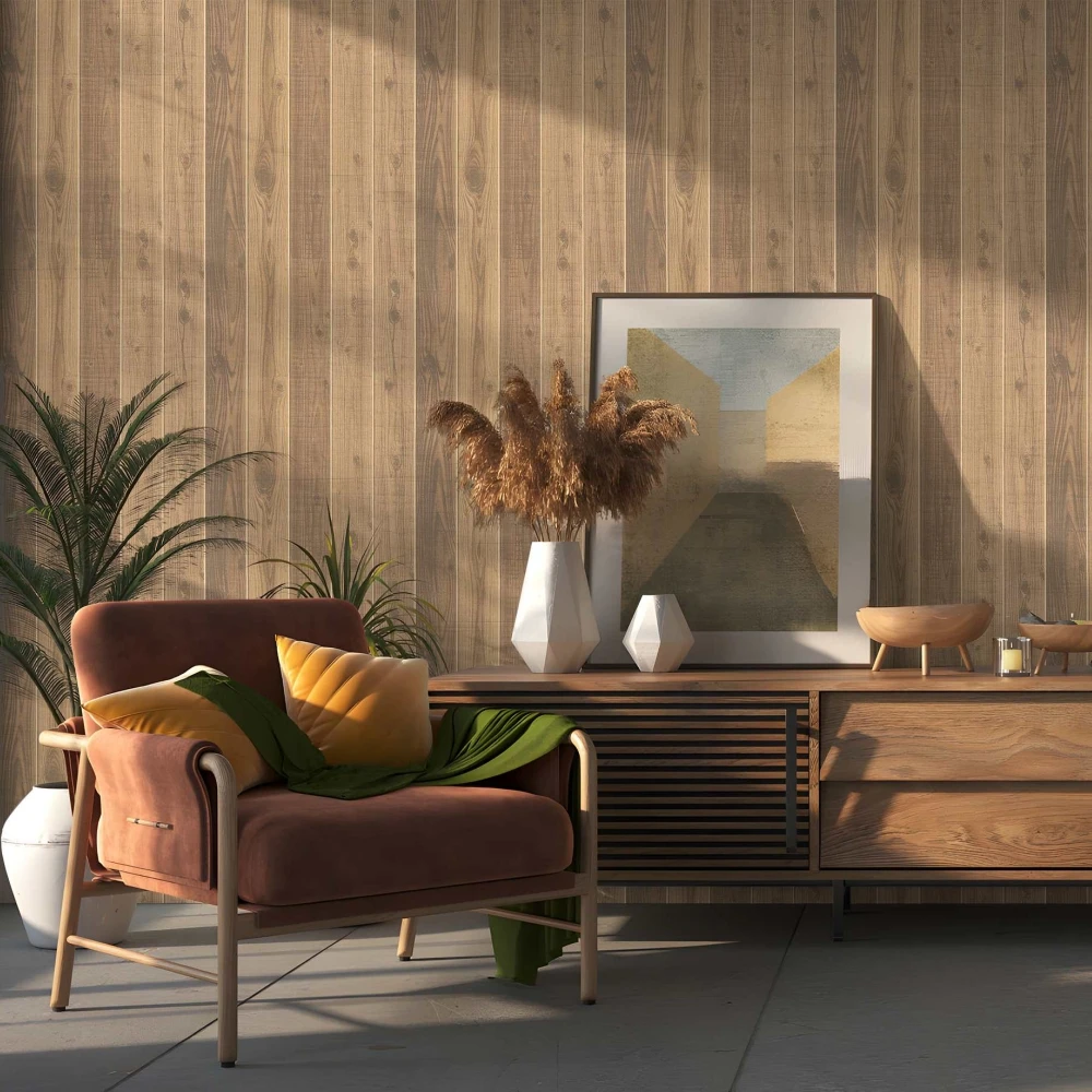 1 قطعة لوح خشب بني عتيق قابل للتقشير واللصق ورق حائط ذاتي اللصق قابل للإزالة لخزانة ديكور تجديد ذاتي الصنع