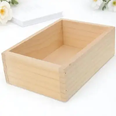 

Wooden Rectangular Flowerpot for Succulents Cactus Plants Desktop Organizer Storage Box Home Office Decoration Balcony Bookshelf
