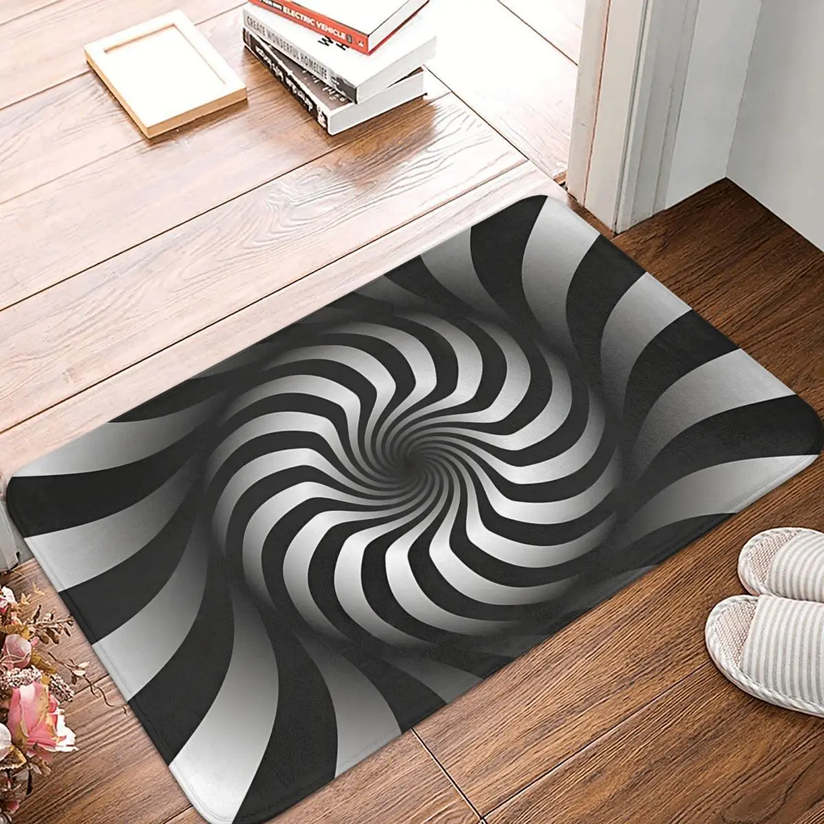 Trippy Twister Optical Illusion Anti-Slip Rug Doormat Living Room Mat Hallway Carpet Welcome Decorative