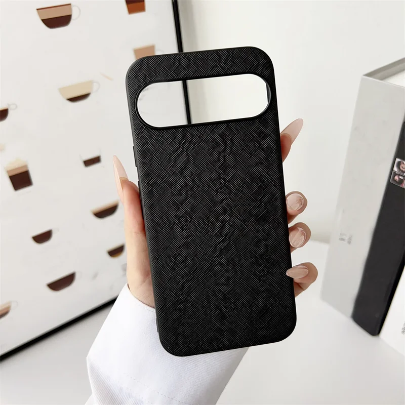 Korea Retro Leopard Print PU Leather Phone Case For Google Pixel 9 8 Pro XL 8 7 High Quality Solid Color Shockproof Hard Cover