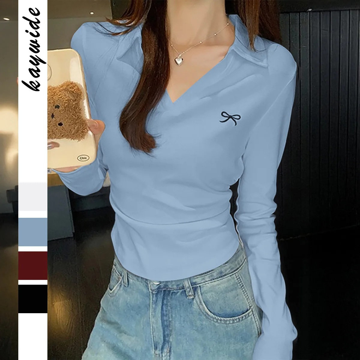 

2025 Woman Clothing Top Women T-shirt Tank Top Female Clothes Tops Casual Minimalist Solid Color Long Sleeve Tank Top T-Shirt