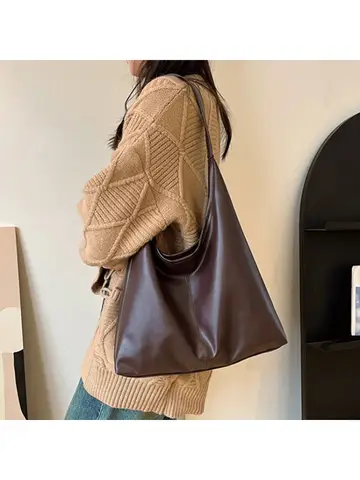 New Tote bag hand bill of lading shoulder women's bag retro simple large bag Tote bag