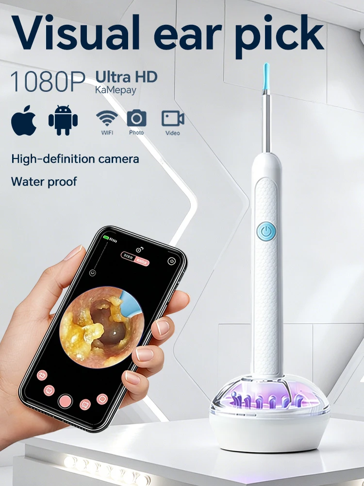 

Перезаряжаемый, синий светильник-фонарик, стерильный, беспроводной, высококачественный камера-отсасыватель для удаления ушной серы, подходит для путешествий и домашнего использования.