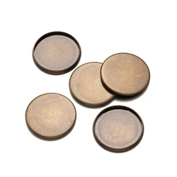 20pcs Antique Bronze Flat Round Trays Edge Bezel Cups Blank Cabochon Settings for Necklace Bracelet Jewelry Making DIY Findings