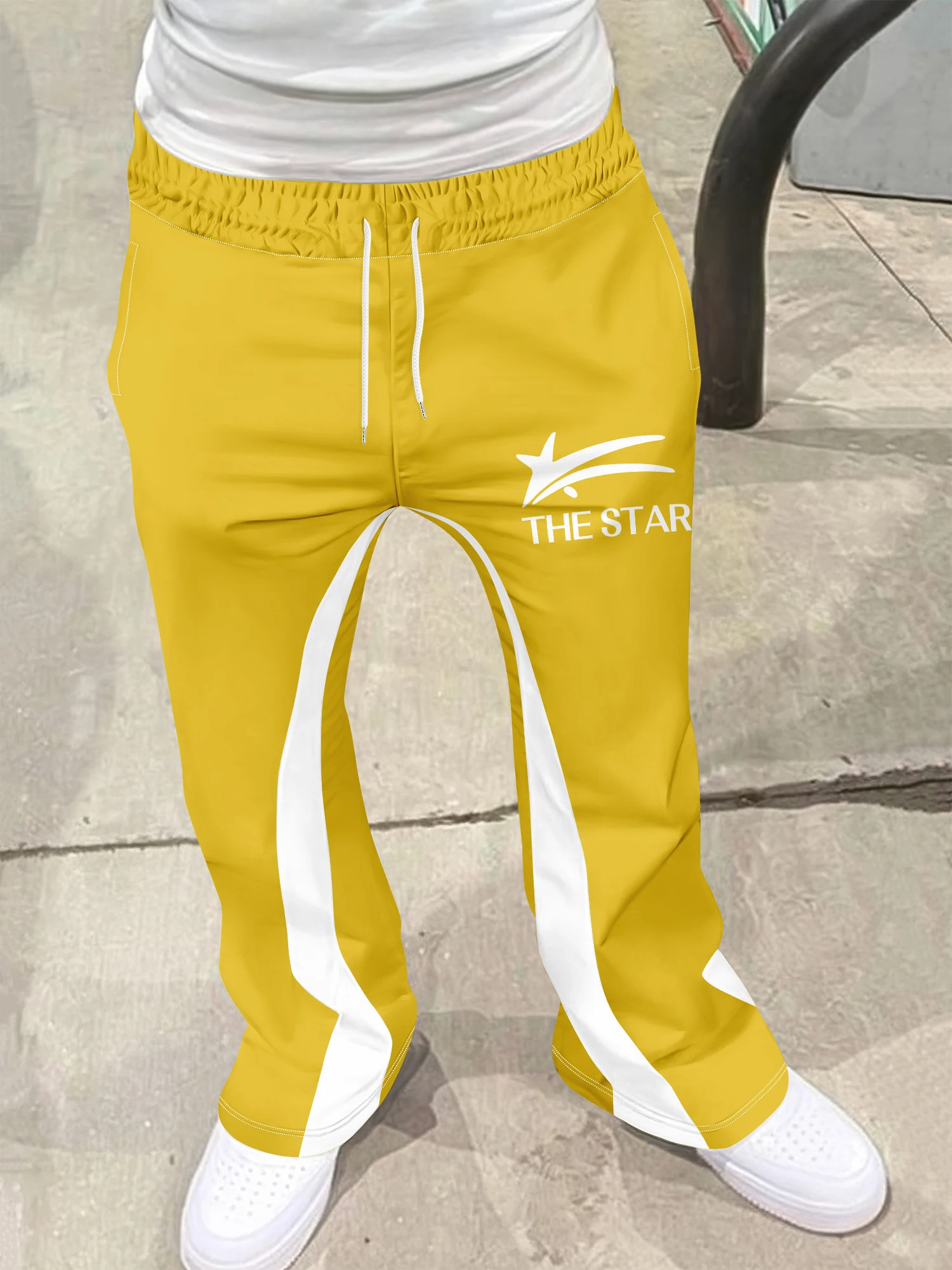 Y2k Schlaghose für Männer, Lose 3D-Druck-Hose, Lässige Jogginghose, Mittlere Taille, Sportliche Damenkleidung, Streetwear, Hip-Hop, Vintage-Hose – Detail 5