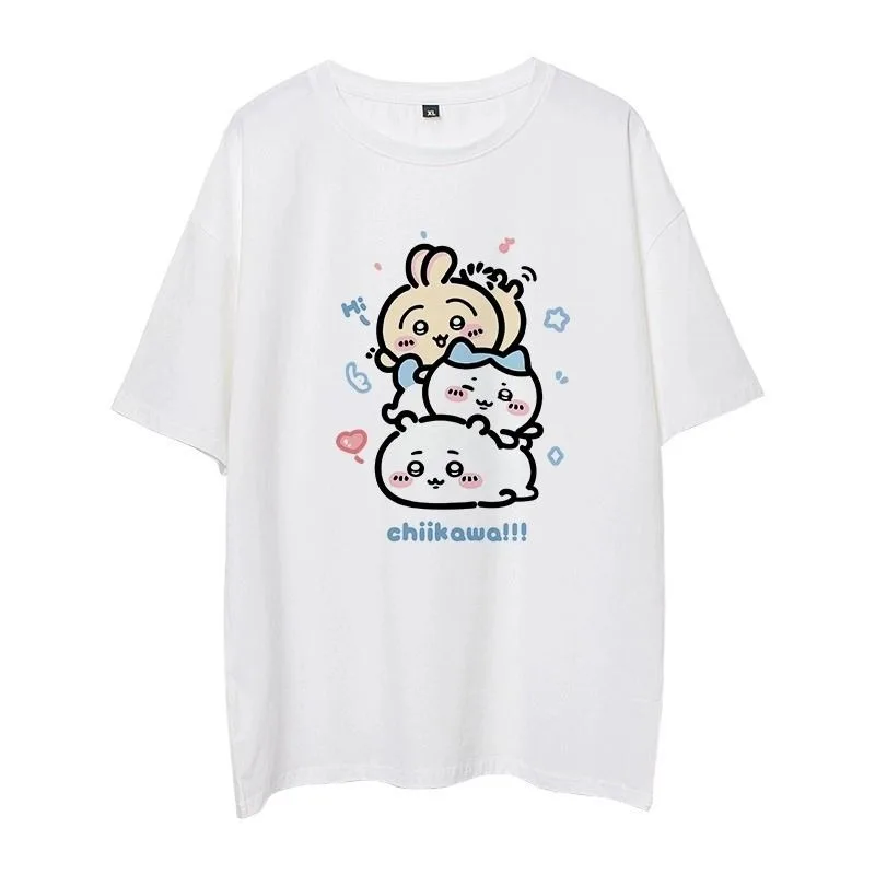 

Anime Chiikawa Usagi Half Sleeve T-Shirt Couple Style Loose 2026 Summer New Casual Kawaii Creative Fashion Daily Use Gift Lovely