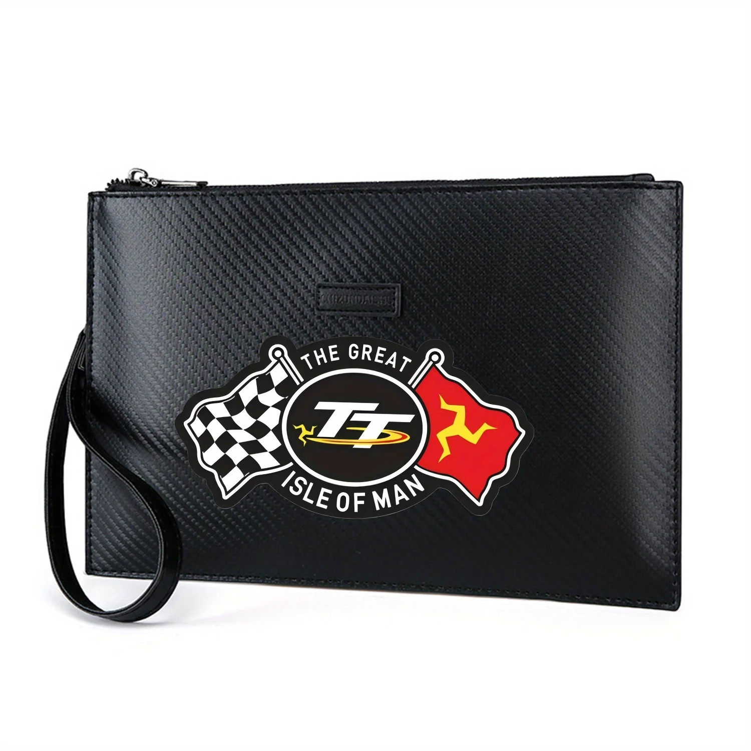 

TT Isle of Man Racing Badge Элегантная мужская сумка из искусственной кожи с принтом Модная и практичная для повседневной носки