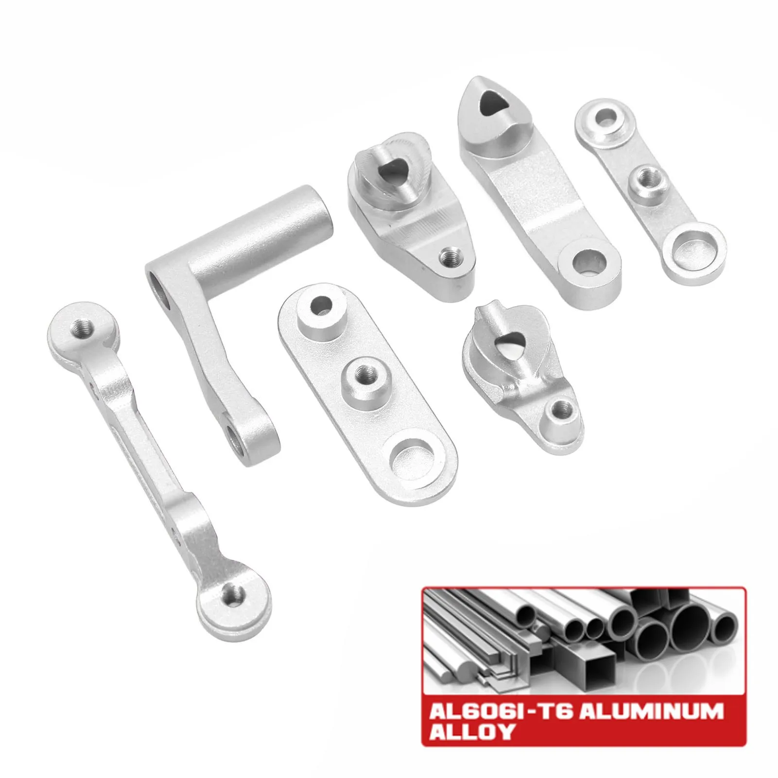 Ensemble de direction en alliage d'aluminium, pièce de mise à niveau, ensemble de manivelle de direction RC pour voitures LOSI Baja Rey Rock Rey 1/10 RC, liquidation