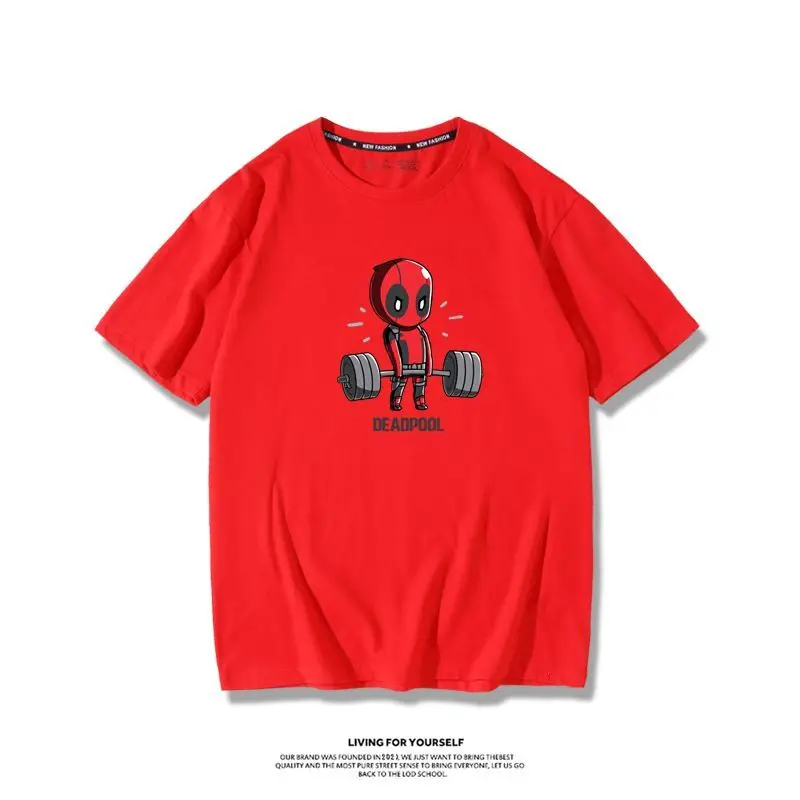 Deadpool 3 Anime estate a maniche corte da uomo Fitness top in cotone confortevole sport assorbente dal sudore stampato regali a maniche corte