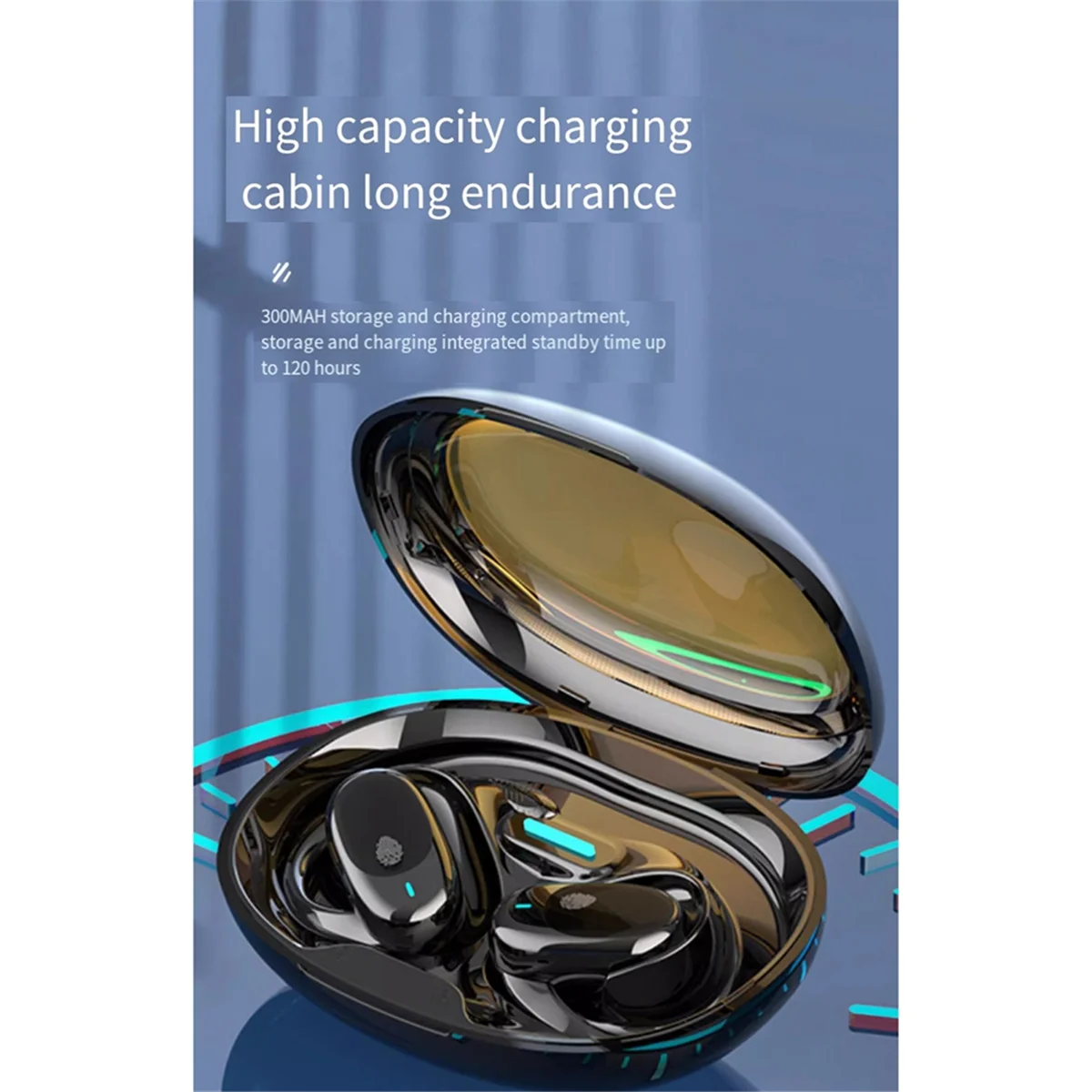 Auriculares inalámbricos de conducción de aire, cascos con Bluetooth 5,3, estéreo, carga inalámbrica