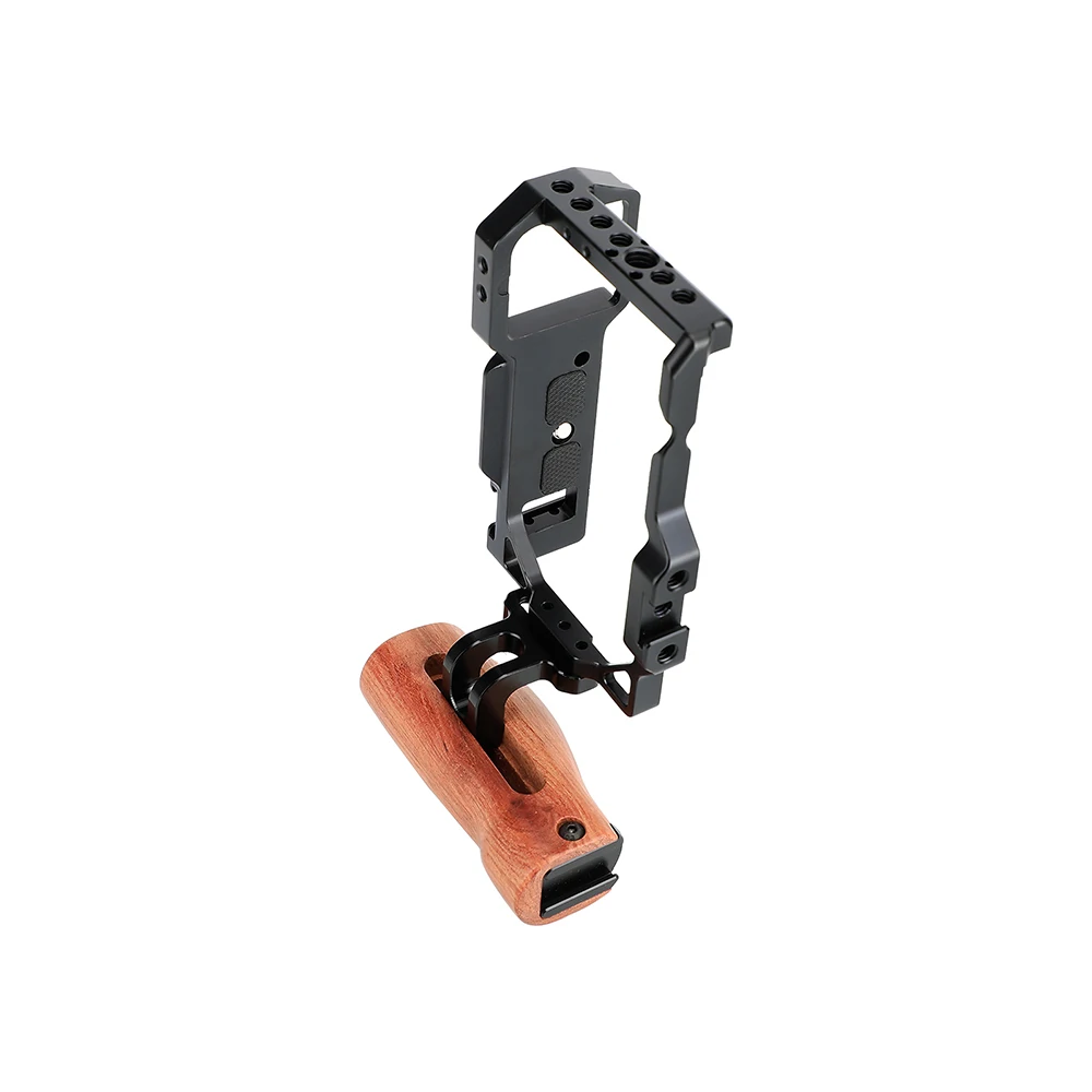 SZRIG Sony ZV-E10 Защитная армированная рамка с полным каркасом (эксклюзивное использование) с левой стороны деревянной рукояткой
