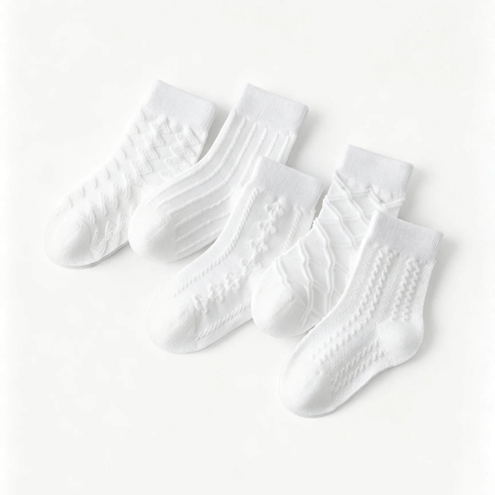10Pair/Set Kids Cotton Socks for Girls Lovely Solid Color Summer Spring Baby White Children's Socks 3-12 Years Students Sales Di