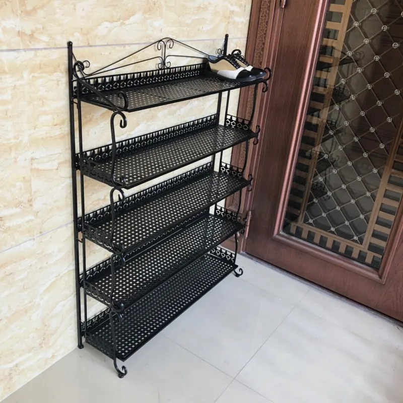 

iron multi-layer shoe cabinet economical stainless steel simple household door shoe rack home interior good-looking storage