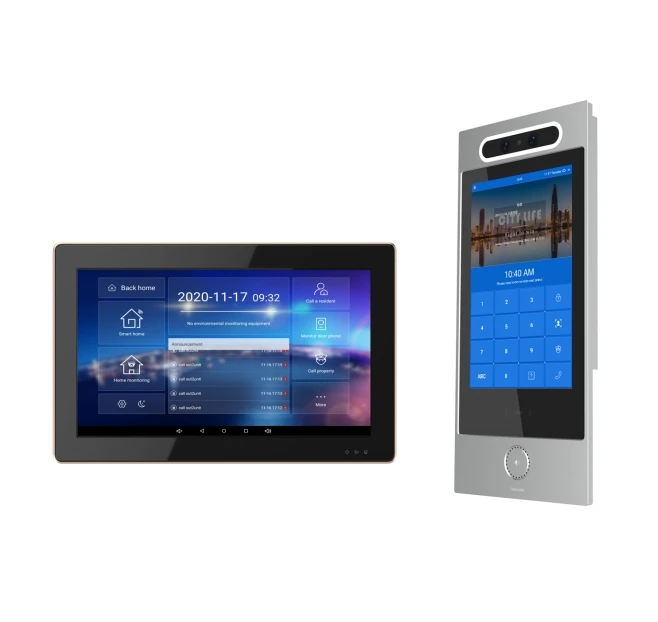 

10-дюймовый видеодомофон с распознаванием лиц и сенсорным экраном, встроенной домашней автоматизации, датчиками безопасности и IP-камерами