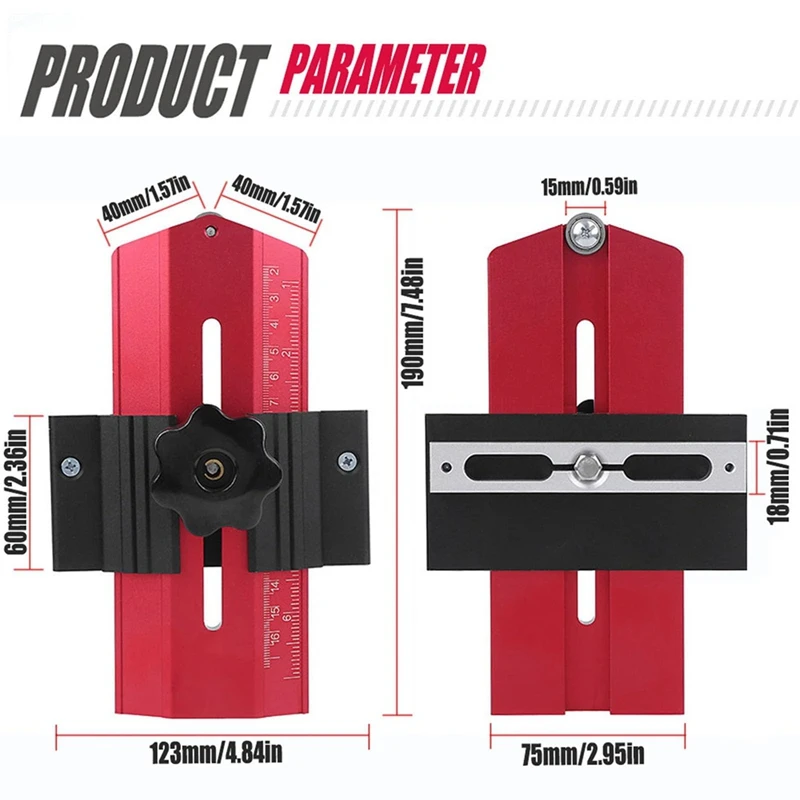 ABBN-Thin Rip Tablesaw Jig، Thin Rip Tablesaw Jig Module Slicing Positioner Contour Gauge Shape Duplicator Lacator للخشب