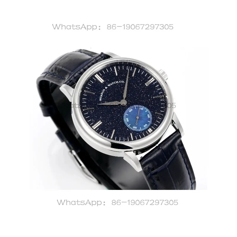 Huasuo, blue sand reflects the stars, blue sand stone dial, small second dial, watch, men's light luxury mechanical watch