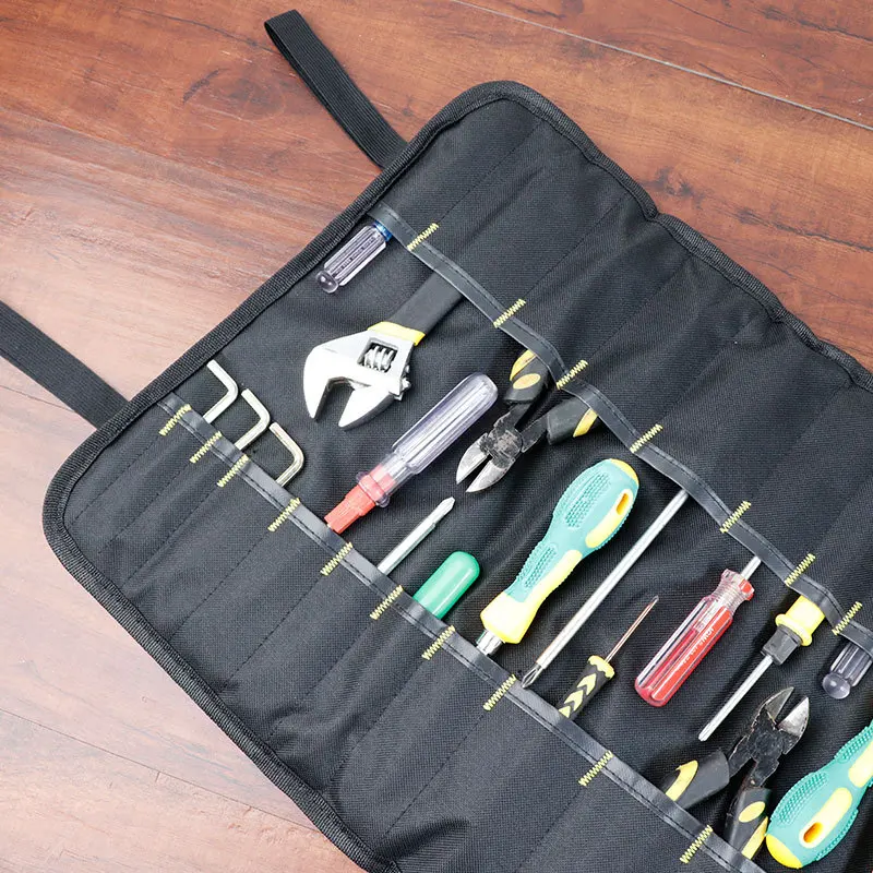 Sac à clé pliable en tissu Oxford multifonction, rangement des rouleaux d'outils, étui Portable, support de rangement, pochette pour outils