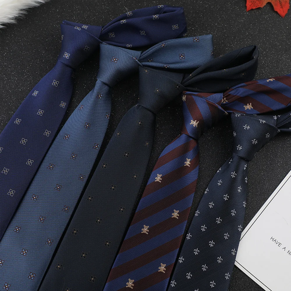 

Men's casual accessories 7cm hand tie polyester striped dots paired with formal suit, uniform, work and business