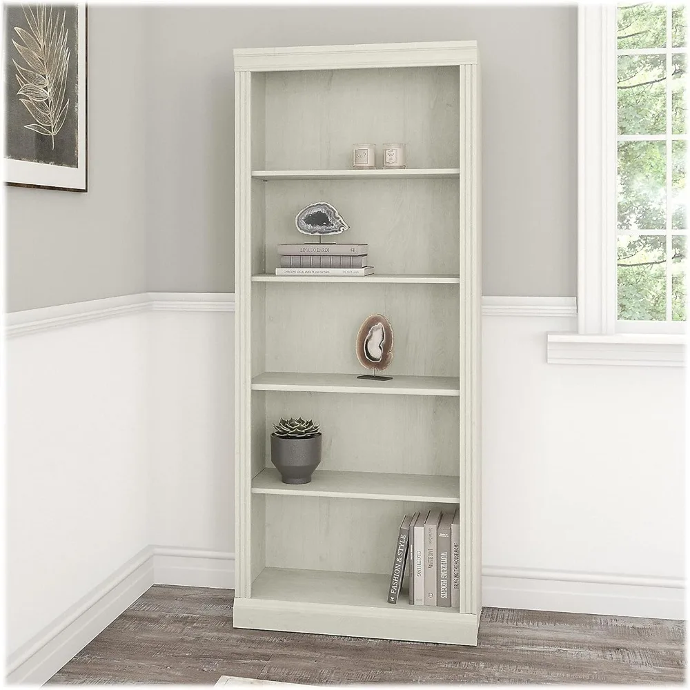 5-Shelf 72-Inch H Bookcase, Linen White Oak