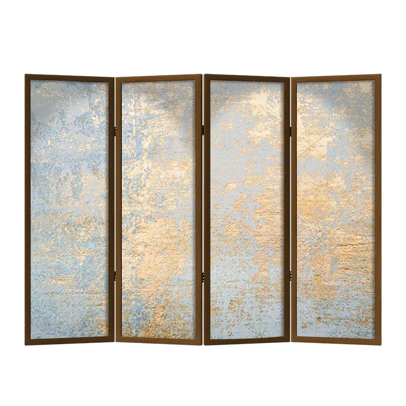 Modern simple Nordic light luxury mobile solid wood screen partition living room porch bedroom custom folding screen