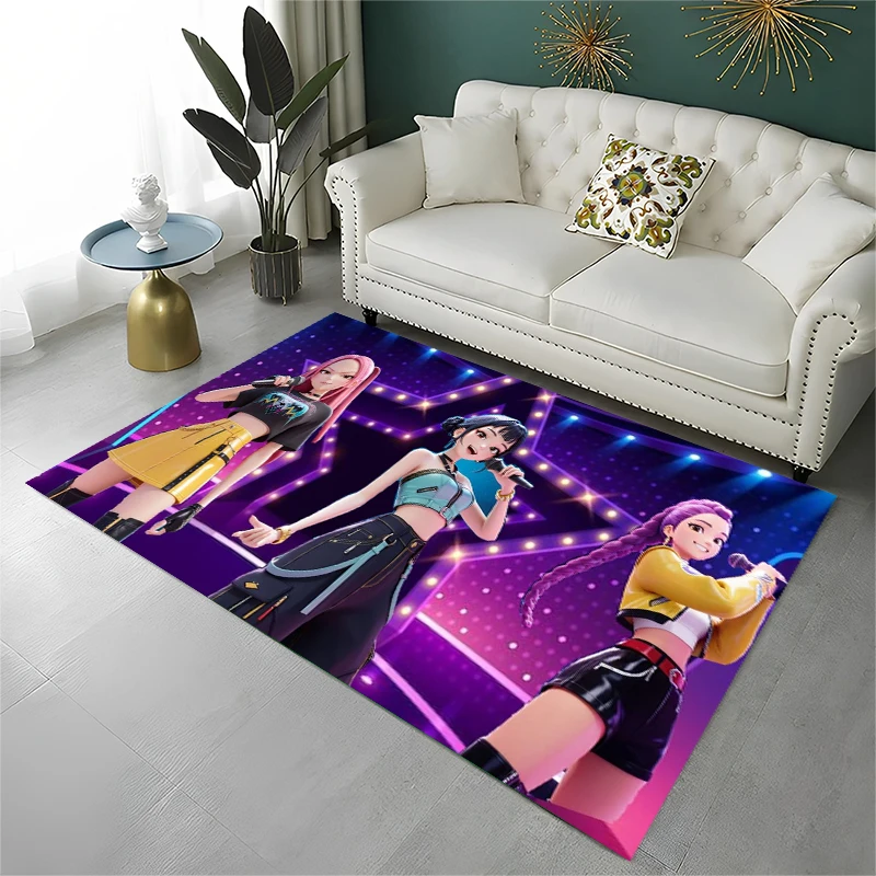 KPop D-Demon H-Hunters S-Saja Cartoon Non-Slip Area Rug for Living Room Bedroom Playroom,Carpet Floor Mat for Home Decor Holiday