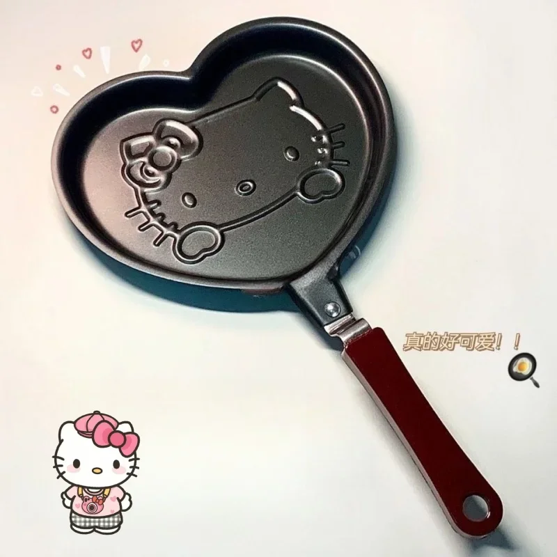 Kawaii مرحبا كيتي سانريو أنيمي الكعك وعاء الكرتون التخييم الإفطار الطبخ غير عصا مقلاة تجهيزات المطابخ